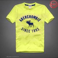 heren abercrombie korte tees since 1892 moose logo geel blauw Kleren Herstellen woooj244